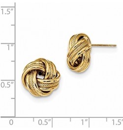 Polished Textured Triple Love Knot Earrings in Real 14k Gold Yellow Gold - 13mm $94.38 Earrings