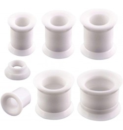 Acrylic double flared internally threaded screw fit flesh tunnel ear plugs gauges 3mm - 18m (Pair / 2 Pairs) 1/2 - 12mm , Whi...