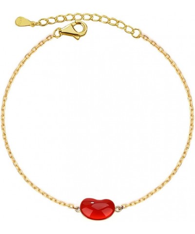 Red Bean True Love Heart Missing You 925 Sterling Silver Bracelet $11.99 Bracelets