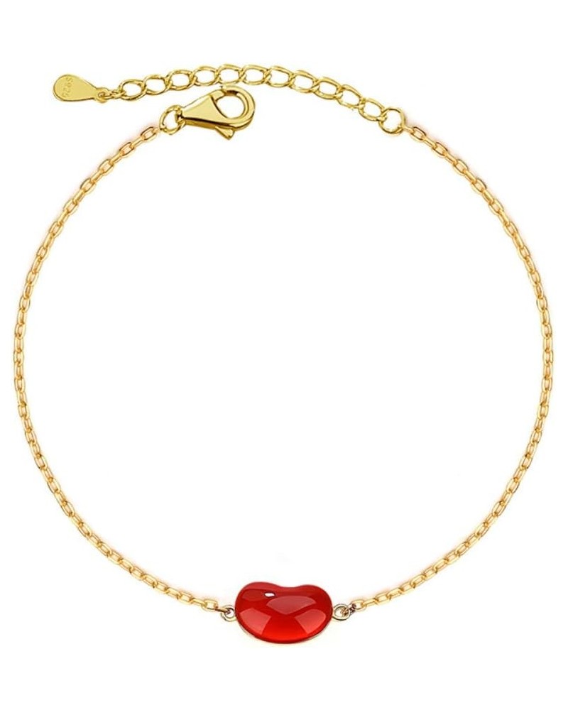 Red Bean True Love Heart Missing You 925 Sterling Silver Bracelet $11.99 Bracelets