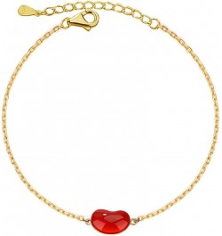 Red Bean True Love Heart Missing You 925 Sterling Silver Bracelet $11.99 Bracelets