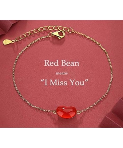 Red Bean True Love Heart Missing You 925 Sterling Silver Bracelet $11.99 Bracelets