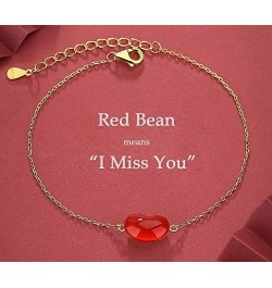 Red Bean True Love Heart Missing You 925 Sterling Silver Bracelet $11.99 Bracelets