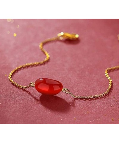 Red Bean True Love Heart Missing You 925 Sterling Silver Bracelet $11.99 Bracelets