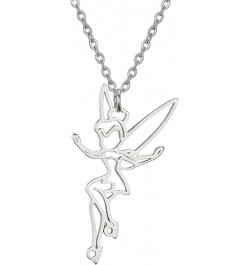 Fairy Pixie Tinkerbell Silhouette Necklace For Women Girls Stainless Steel Exquisite Magical Pixie Angel Pendant Necklace Jew...