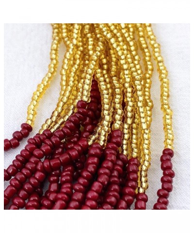 Multi Layer Beaded Statement Necklace Set Mix Strand Necklace and earrings for Women Gift Orange+god+wine $14.03 Necklaces