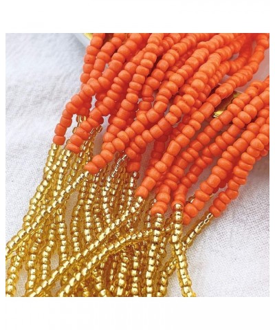 Multi Layer Beaded Statement Necklace Set Mix Strand Necklace and earrings for Women Gift Orange+god+wine $14.03 Necklaces