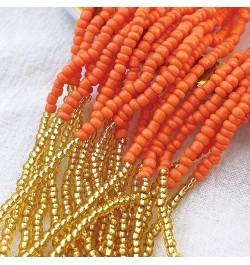 Multi Layer Beaded Statement Necklace Set Mix Strand Necklace and earrings for Women Gift Orange+god+wine $14.03 Necklaces