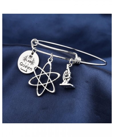 Lab Tech Gifts for Women Medical Technician Key Ring Gift Lab Week Gifts Lab Queen Biologist Microscope Jewelry LAB bracelet ...