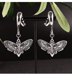 2 PCS Skull Head Moth Wings Ear Tunnels Plugs 316 Stainless Steel Ear Hanger Weight Gauge Hypoallergenic Earrings Expander St...