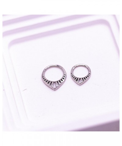 316L Septum Rings Hoop, 16G Surgical Stainless Steel Segment Nose Rings, Cartilage Clicker Hoop Earrings for Rook Daith Tragu...