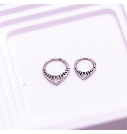 316L Septum Rings Hoop, 16G Surgical Stainless Steel Segment Nose Rings, Cartilage Clicker Hoop Earrings for Rook Daith Tragu...