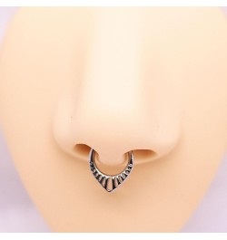 316L Septum Rings Hoop, 16G Surgical Stainless Steel Segment Nose Rings, Cartilage Clicker Hoop Earrings for Rook Daith Tragu...