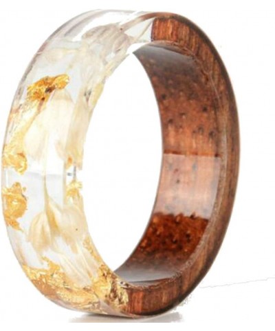 8mm Transparent Acrylic Resin Wood Ocean Style Wedding Band Anniversary Ring Beige $7.55 Rings