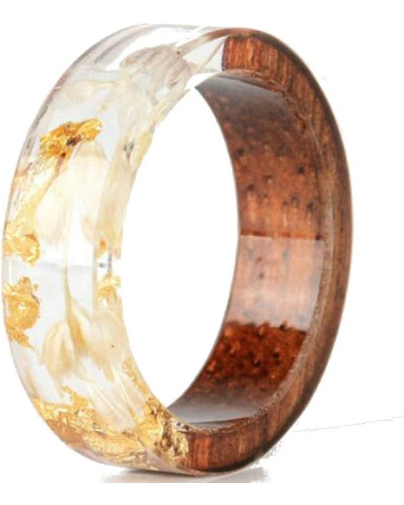 8mm Transparent Acrylic Resin Wood Ocean Style Wedding Band Anniversary Ring Beige $7.55 Rings