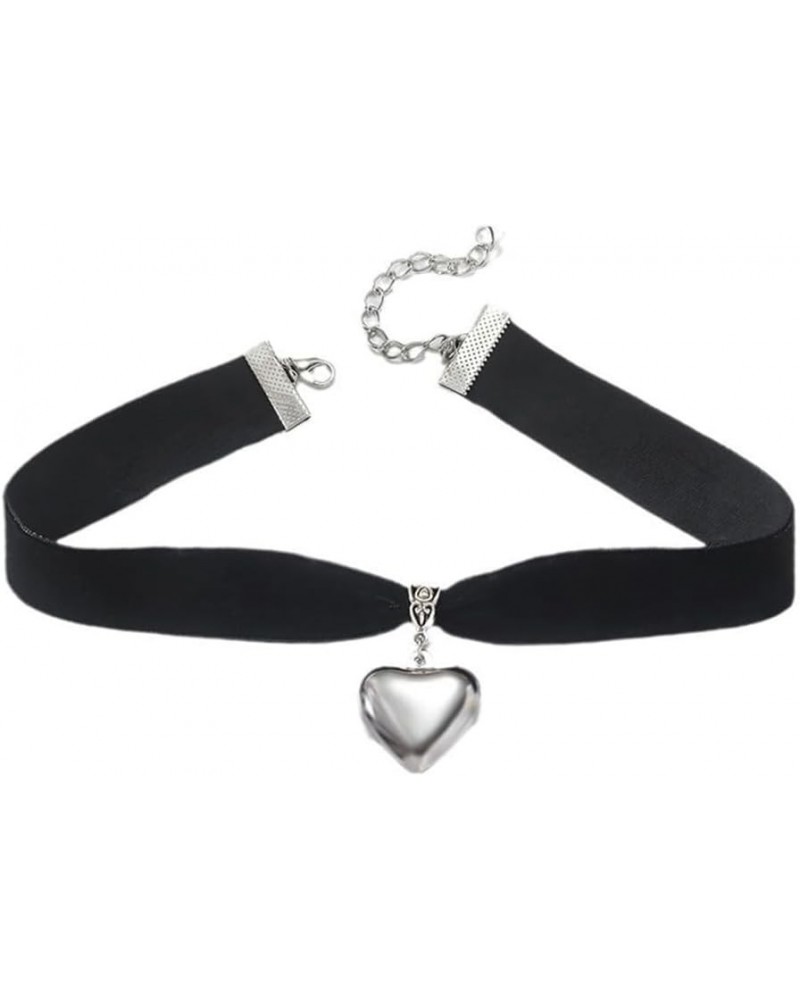 Black Heart Choker Necklaces for Women Black Velvet Choker Vintage Peach Heart Pendant Day Collar Jewelry Gifts $7.79 Necklaces