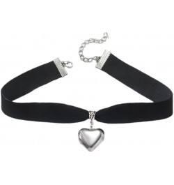 Black Heart Choker Necklaces for Women Black Velvet Choker Vintage Peach Heart Pendant Day Collar Jewelry Gifts $7.79 Necklaces