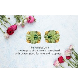 24K Gold-Washed Stainless Steel Imitation Created Birthstone Piercing Earrings August Birthstone $14.35 Earrings