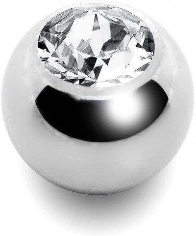 Stainless Steel Clear Accent 5mm Replacement Ball Created with Crystal 14 Gauge $6.59 Body Jewelry