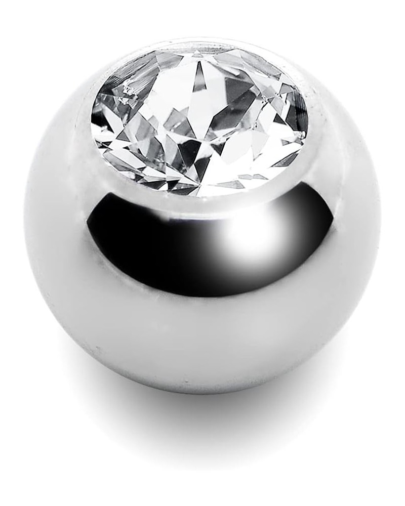 Stainless Steel Clear Accent 5mm Replacement Ball Created with Crystal 14 Gauge $6.59 Body Jewelry