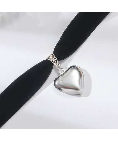 Black Heart Choker Necklaces for Women Black Velvet Choker Vintage Peach Heart Pendant Day Collar Jewelry Gifts $7.79 Necklaces