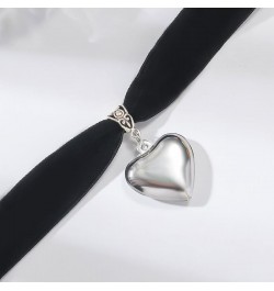 Black Heart Choker Necklaces for Women Black Velvet Choker Vintage Peach Heart Pendant Day Collar Jewelry Gifts $7.79 Necklaces