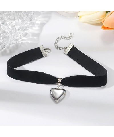 Black Heart Choker Necklaces for Women Black Velvet Choker Vintage Peach Heart Pendant Day Collar Jewelry Gifts $7.79 Necklaces