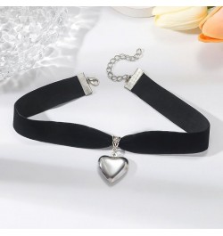 Black Heart Choker Necklaces for Women Black Velvet Choker Vintage Peach Heart Pendant Day Collar Jewelry Gifts $7.79 Necklaces