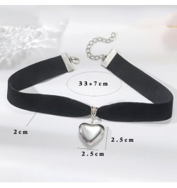 Black Heart Choker Necklaces for Women Black Velvet Choker Vintage Peach Heart Pendant Day Collar Jewelry Gifts $7.79 Necklaces