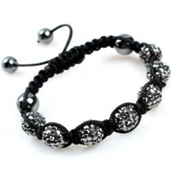 Skull Bracelet 6" - 9" Adjustable 4X White Pave Shine Crystal Beads W/ 1x Skull Beads Gray 01 $7.06 Bracelets