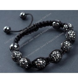 Skull Bracelet 6" - 9" Adjustable 4X White Pave Shine Crystal Beads W/ 1x Skull Beads Gray 01 $7.06 Bracelets