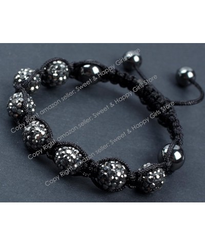 Skull Bracelet 6" - 9" Adjustable 4X White Pave Shine Crystal Beads W/ 1x Skull Beads Gray 01 $7.06 Bracelets