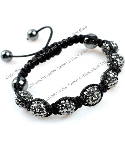 Skull Bracelet 6" - 9" Adjustable 4X White Pave Shine Crystal Beads W/ 1x Skull Beads Gray 01 $7.06 Bracelets