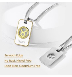 Zodiac Tag Necklace for Men, Stainless Steel Constellation Horoscope Astrology Pendant Necklaces Lucky Jewelry 07. Libra (Sep...