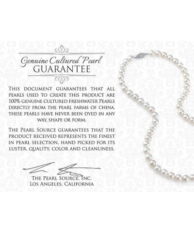 14K Gold AAA Quality White Freshwater Cultured Pearl Necklace for Women in 18" Princess Length White Gold 8.0-8.5mm $80.96 Ne...