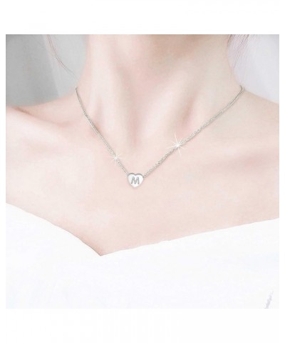 Initial Necklaces For Women,18k Gold Plated Necklace Tiny Initial Necklace Womens Necklaces Cute Necklace Gift M Silver $4.63...