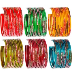 Indian Jewelry Bangles Set Bollywood Style Bangle Bridal Ethnic Dailywear Glass Bangles Set Mehrun 2.4 Inches $10.78 Bracelets