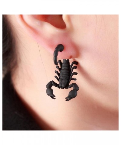 Punk 3D Scorpion Animal Stud Earrings for Women Girls Creative Funny Fashion Double Sided Halloween Handcraft Polymer Clay An...