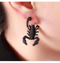 Punk 3D Scorpion Animal Stud Earrings for Women Girls Creative Funny Fashion Double Sided Halloween Handcraft Polymer Clay An...