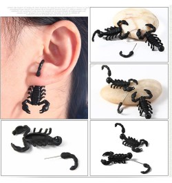 Punk 3D Scorpion Animal Stud Earrings for Women Girls Creative Funny Fashion Double Sided Halloween Handcraft Polymer Clay An...