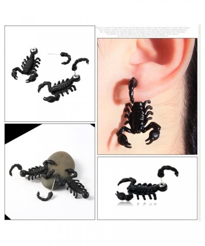 Punk 3D Scorpion Animal Stud Earrings for Women Girls Creative Funny Fashion Double Sided Halloween Handcraft Polymer Clay An...