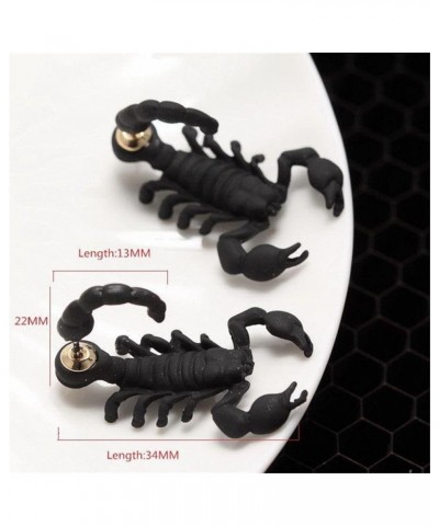 Punk 3D Scorpion Animal Stud Earrings for Women Girls Creative Funny Fashion Double Sided Halloween Handcraft Polymer Clay An...