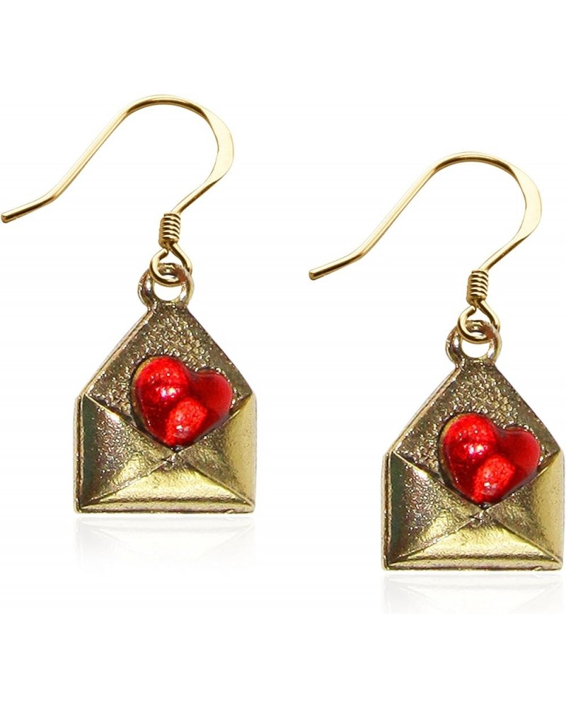 Valentine's Charm Earrings Love Letter Gold $19.57 Earrings