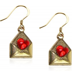 Valentine's Charm Earrings Love Letter Gold $19.57 Earrings