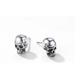 925 Sterling Silver Skull Stud Earrings, Personalized Vintage Gothic Earrings, Halloween Earrings for Men Women (with Gift Bo...