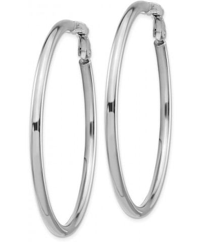 14K Gold Round Omega Back Hoop Earrings 14K White Gold - 52mm - 2.05 inch $147.86 Earrings