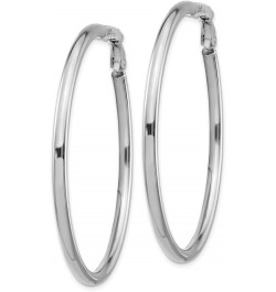 14K Gold Round Omega Back Hoop Earrings 14K White Gold - 52mm - 2.05 inch $147.86 Earrings