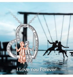 Sterling Silver Heart Necklace for Women Birthday Gifts for Her Mom Wife Daughter Girlfriends Pink $11.70 Necklaces