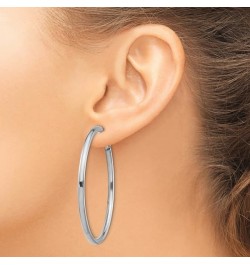 14K Gold Round Omega Back Hoop Earrings 14K White Gold - 52mm - 2.05 inch $147.86 Earrings