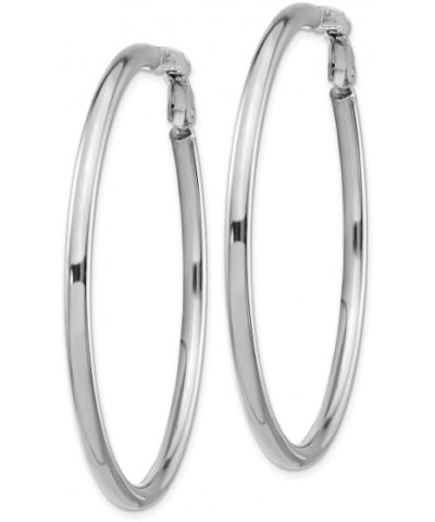 14K Gold Round Omega Back Hoop Earrings 14K White Gold - 52mm - 2.05 inch $147.86 Earrings